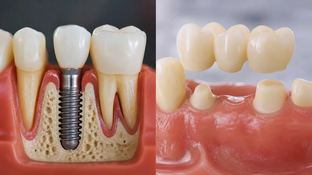 Implant dentaire ou bridge : quelles différences ?